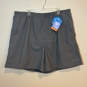 Columbia PFG Shorts Swim Backcast III 7" Omni-Shade UPF 50 Gray Mens XXL 2XL NWT